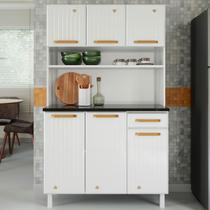 Cozinha de Aço Compacta Diamante 6 Portas 1 Gaveta Branco 818223 - Telasul