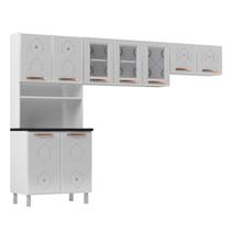 Cozinha de Aço Compacta Mirage 9 Portas com Vidro Branco - Telasul Cozinha de Aço Compacta Mirage 9 Portas com Vidro Branco - Telasul