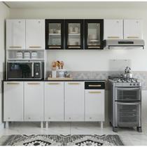 Cozinha de Aço Compacta Modulada 4 Peças 12 Portas 1 Gaveta Diamante Branco/Preto Cozinha de Aço Compacta Modulada 4 Peças 12 Portas 1 Gaveta Diamante Branco/Preto