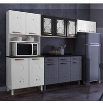 Cozinha de Aço Compacta Modulada Telasul Mirage 3 Peças Branco/Beranco/Preto