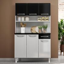 Cozinha de Aço Compacta Smart 6 Portas 1 Gaveta Branco/Preto - Telasul