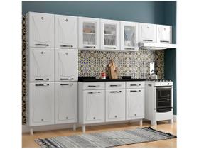 Cozinha de Aço Compacta Star New 11 Portas com Vidro Branco - Telasul Cozinha de Aço Compacta Star New 11 Portas com Vidro Branco - Telasul