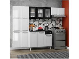 Cozinha de Aço Compacta Topázio 11 Portas 6 Prateleiras Branco/Preto - Telasul Cozinha de Aço Compacta Topázio 11 Portas 6 Prateleiras Branco/Preto - Telasul