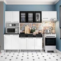 Cozinha de Aço Completa c/ Kit para Micro-ondas Telasul Topázio 4 Peças Branco/Preto - Telasul Cozinha de Aço Completa c/ Kit para Micro-ondas Telasul Topázio 4 Peças Branco/Preto - Telasul