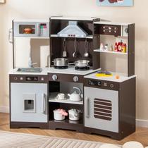 Cozinha de Brinquedo Cantoneira Infantil Costzon Marrom 112x43x93cm