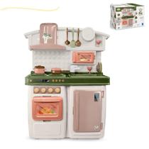 Cozinha de brinquedo completa multifuncional com acessórios forininho pia fogao geladeira panela