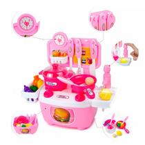 Cozinha de Brinquedo Realista Completa com Sistema de Água Rosa 14pcs 777-2 - Dorémi