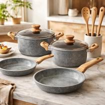 Cozinha de Milhões! Jogo de Panelas Indução 4 Peças + 3 Utensilios Cortesia