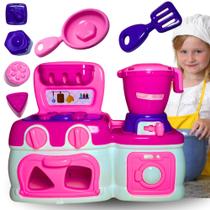 Cozinha Didática Menina Brinquedo Panelinha Peças Encaixe