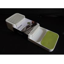 Cozinha do agregado familiar gaveta faca partição armazenamento plástico quadro grade caixa de armazenamento faca resto