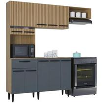 Cozinha Dora Completa 4 Peças 10 Portas 1 Gaveta Poquema Cor Damasco Off White Ripado 3D Cozinha Dora Completa 4 Peças 10 Portas 1 Gaveta Poquema Cor Damasco Off White Ripado 3D