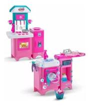 Cozinha E Lavanderia Lava & Passa Completa - Magic Toys 8043 Cor Rosa