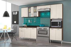 Cozinha Fit 4 peças com Balcão 120cm Amendoa / Arezzo - Nicioli