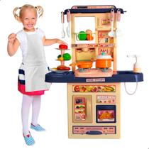 Cozinha Fogão Infantil De Brinquedo Completa Sai Água Comida Forno Brincar Petipetá Som Luz 27 Acessórios