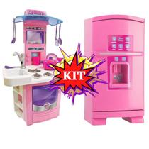 Cozinha Fogão Mini Geladeira Big Completa Kit Infantil Rosa
