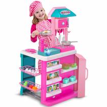 Cozinha Gourmet Grande Geladeira Pia E Fogão Brinquedo Com Acessórios - Magic Toys