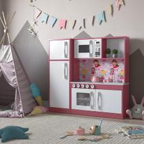 Cozinha Infantil Baby Diana Rosa Completa Refrigerador Desmontada Mdf - Movelove