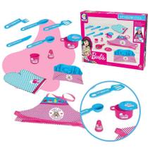 Cozinha Infantil Barbie C/ Panelinhas + Roupa Completa Jogo