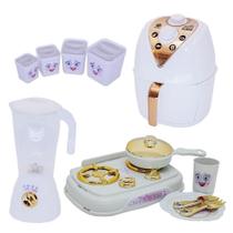 Cozinha Infantil Branco Menina Brinquedo Princesa Fogão 12Pç