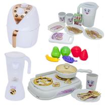 Cozinha Infantil Brinquedo Menina Branco Jantar Fruta 26pç