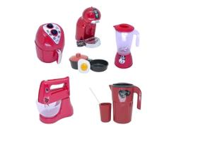 Cozinha Infantil Brinquedo Menino Eletrodomestico Vermelho