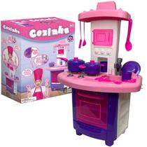 Cozinha Infantil Brinquedo Pia Sai Água de Verdade Botão do Fogão faz Barulho de Acender Utensilios Panelas Completa Menina Presente Criança - MundoShop