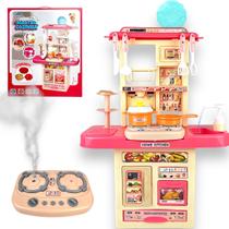 Cozinha Infantil Brinquedo sai Fumaça e Água na pia Som Luz