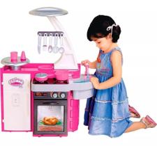 Cozinha Infantil Classic Rosa Fogão Pia Geladeira - Cotiplas 1601