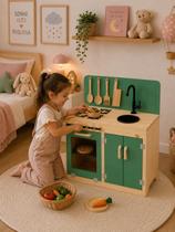 Cozinha Infantil Colorida Brinquedo Decoração Colorido Madeira Pinus Casinha