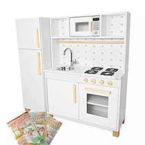 Cozinha Infantil com Geladeira Kit Livro Educativo