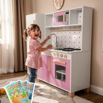 Cozinha Infantil com Geladeira Kit Livro Educativo Cozinha Infantil com Geladeira Kit Livro Educativo