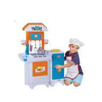 Cozinha Infantil Completa Azul Sai Água de Verdade