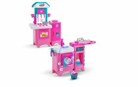 Cozinha Infantil Completa C/ Geladeira Lavanderia Brinquedo - MAGIC TOYS