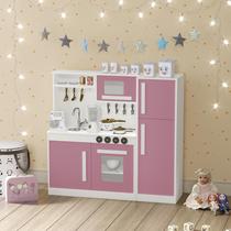 Cozinha Infantil Completa c/ Geladeira Mdf Perfeita Rosa