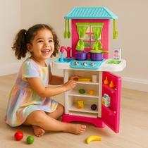 Cozinha Infantil Completa com Pia Fogão Geladeira Utensílios Acessórios Frutas Alimentos Brinquedo Educativo 3 Cozinha Infantil Completa com Pia Fogão Geladeira Utensílios Acessórios Frutas Alimentos Brinquedo Educativo 3