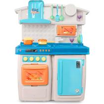 Cozinha Infantil Completa Fogão Geladeira 15 peças Azul - ROMA