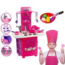 Cozinha Infantil Completa Grande C/ Fogão Acessórios e Frigideira
