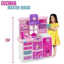 Cozinha Infantil Completa Master com 26 Acessórios Sai Água Menina Rosa Magic Toys