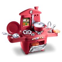 Cozinha Infantil Completa Pia Fogão Forno Chef Kids Vermelha 7820 - Zuca Toys