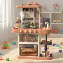 Cozinha Infantil Completa Pia Fogão Vapor Luz Som Lousa 72cm Cozinha Infantil Completa Pia Fogão Vapor Luz Som Lousa 72cm