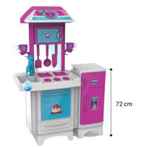 Cozinha Infantil Completa Pink com Fogão, Geladeira e Pia que sai Água 8074 - Magic Toys
