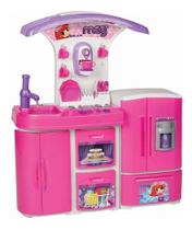 Cozinha Infantil Completa Som Luz Armário Geladeira Sai Agua