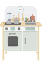 Cozinha Infantil De Brinquedo Em Madeira Members Mark 6pçs Madeira E Verde