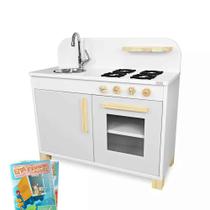 Cozinha Infantil de Madeira Compacta Cinza Kit Livro Educativo Cozinha Infantil de Madeira Compacta Cinza Kit Livro Educativo