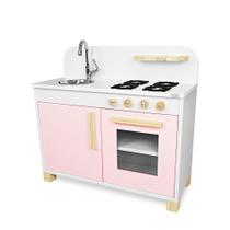 Cozinha Infantil de Madeira Compacta Rosa Bebê 2