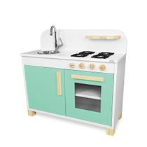 Cozinha Infantil de Madeira Compacta Verde Claro