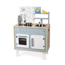 Cozinha Infantil de Madeira Macaron Azul Janod Brinquedo Didático com Acessórios
