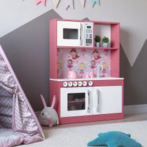 Cozinha Infantil Diana em MDF Branco Rosa Cozinha Infantil Diana em MDF Branco Rosa