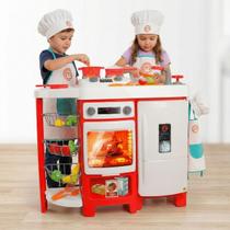 Cozinha Infantil Grande Completa com Geladeira Forno Fogão Fruteira Menina Menino Sai Água de Verdade Cozinha Infantil Grande Completa com Geladeira Forno Fogão Fruteira Menina Menino Sai Água de Verdade
