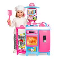 Cozinha Infantil Grande Completa com Geladeira Forno Fogão Fruteira Menina Sai Água de Verdade Cozinha Infantil Grande Completa com Geladeira Forno Fogão Fruteira Menina Sai Água de Verdade
